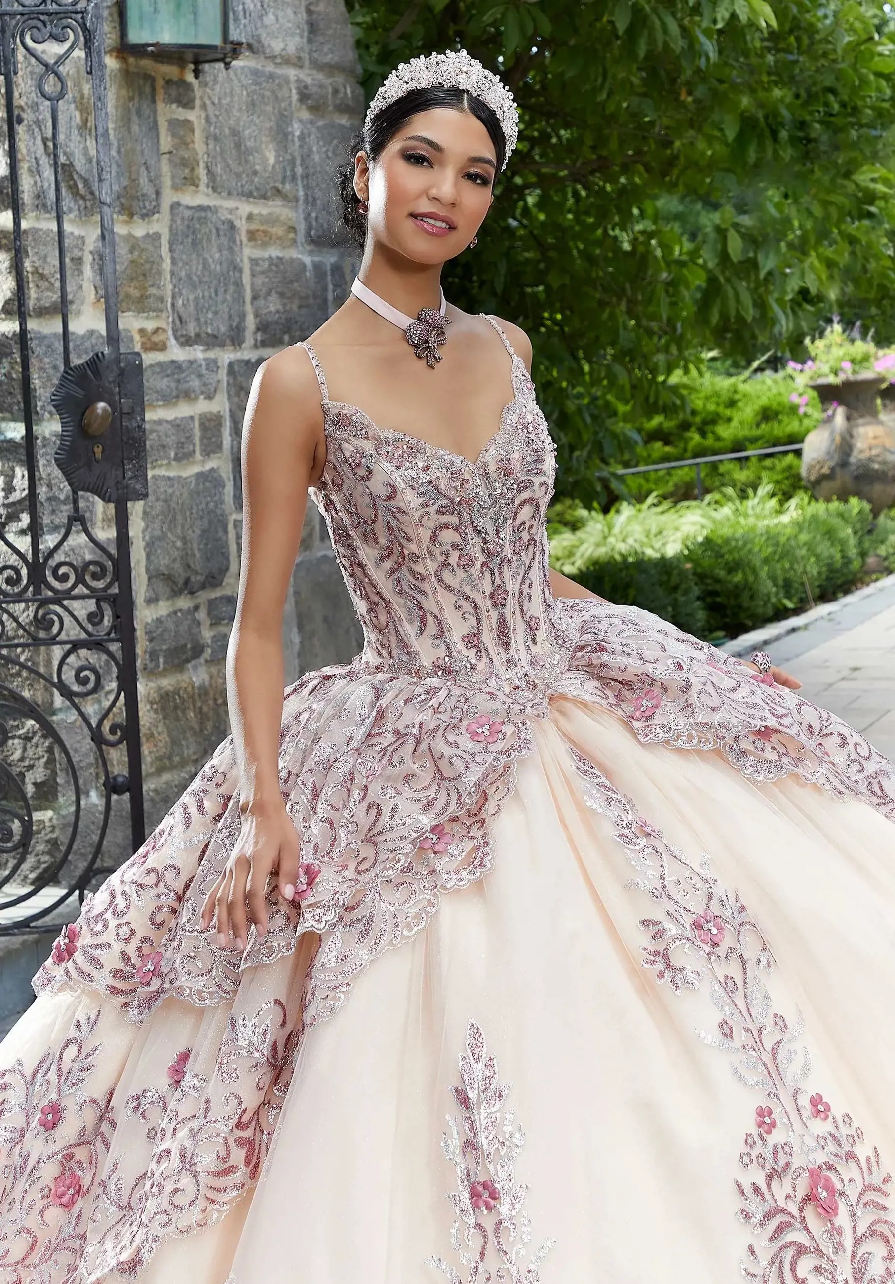 Mother of bride wearing a Vizcaya dress