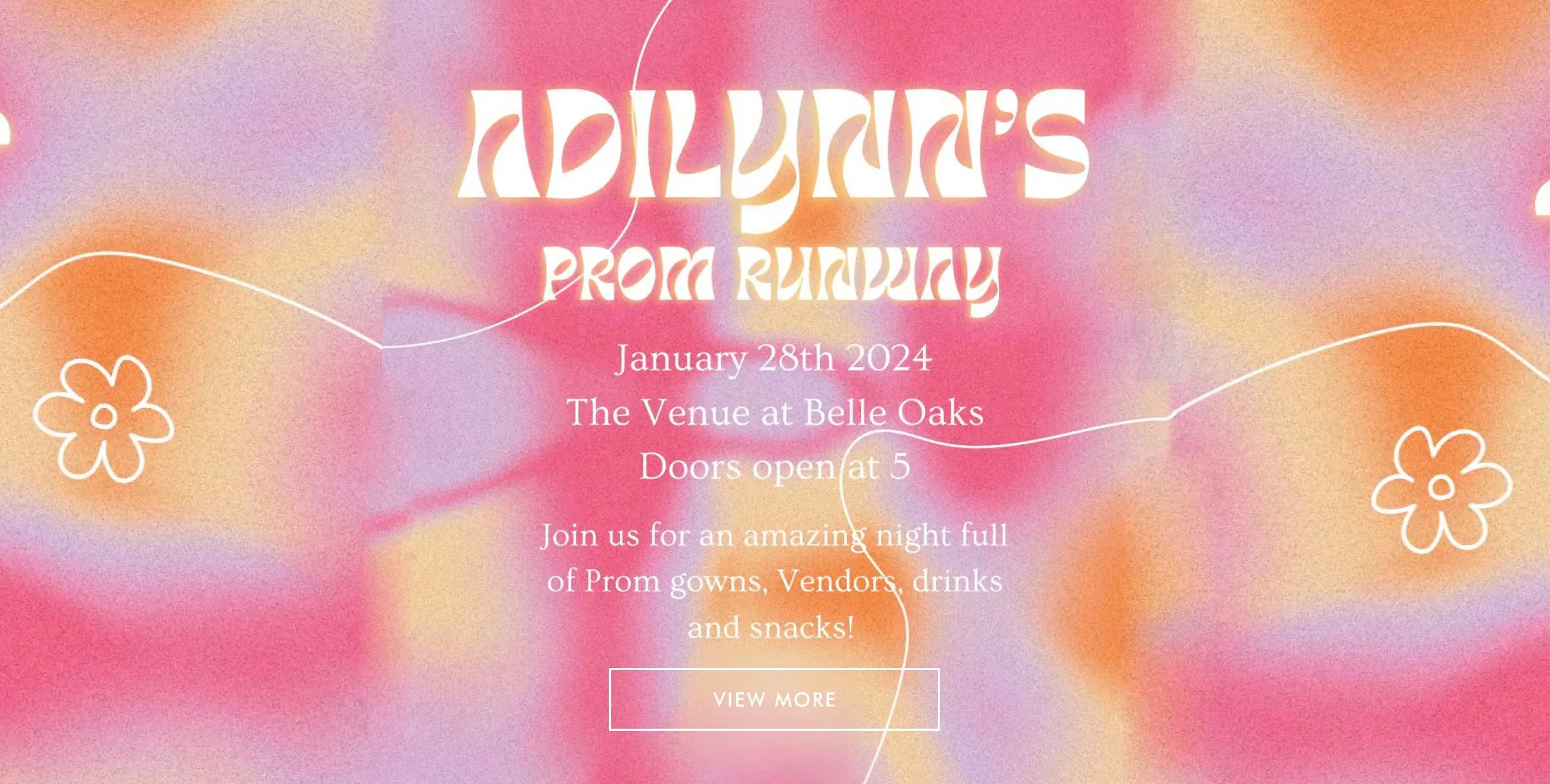 Adilynn's 2024 Prom Runway banner desktop