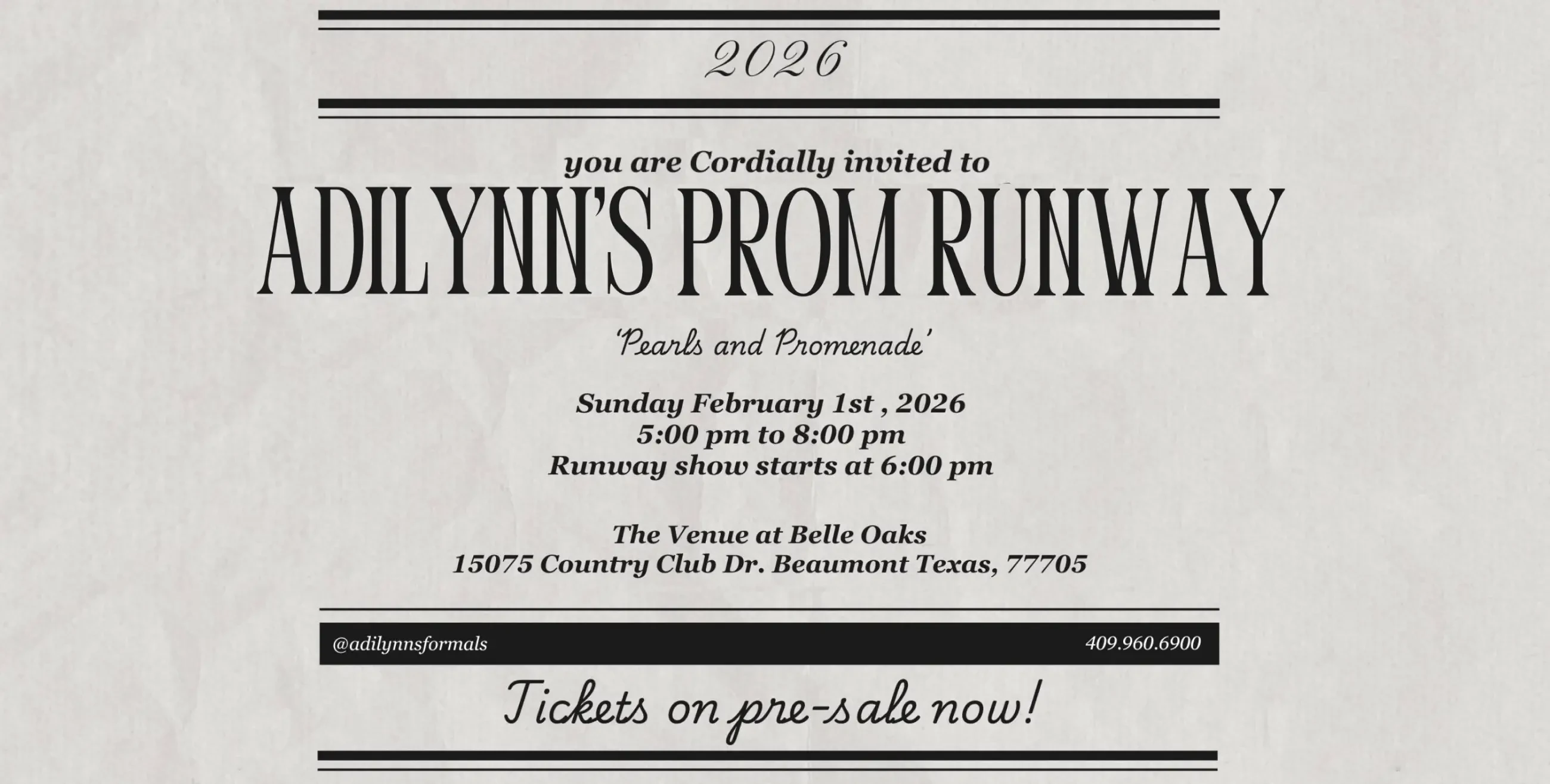 Prom Runway Banner for Desktop